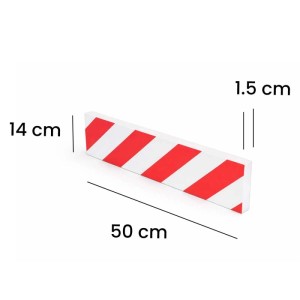 Paracolpi garage angolare adesivo 20x50x1,5 cm bianco rosso
