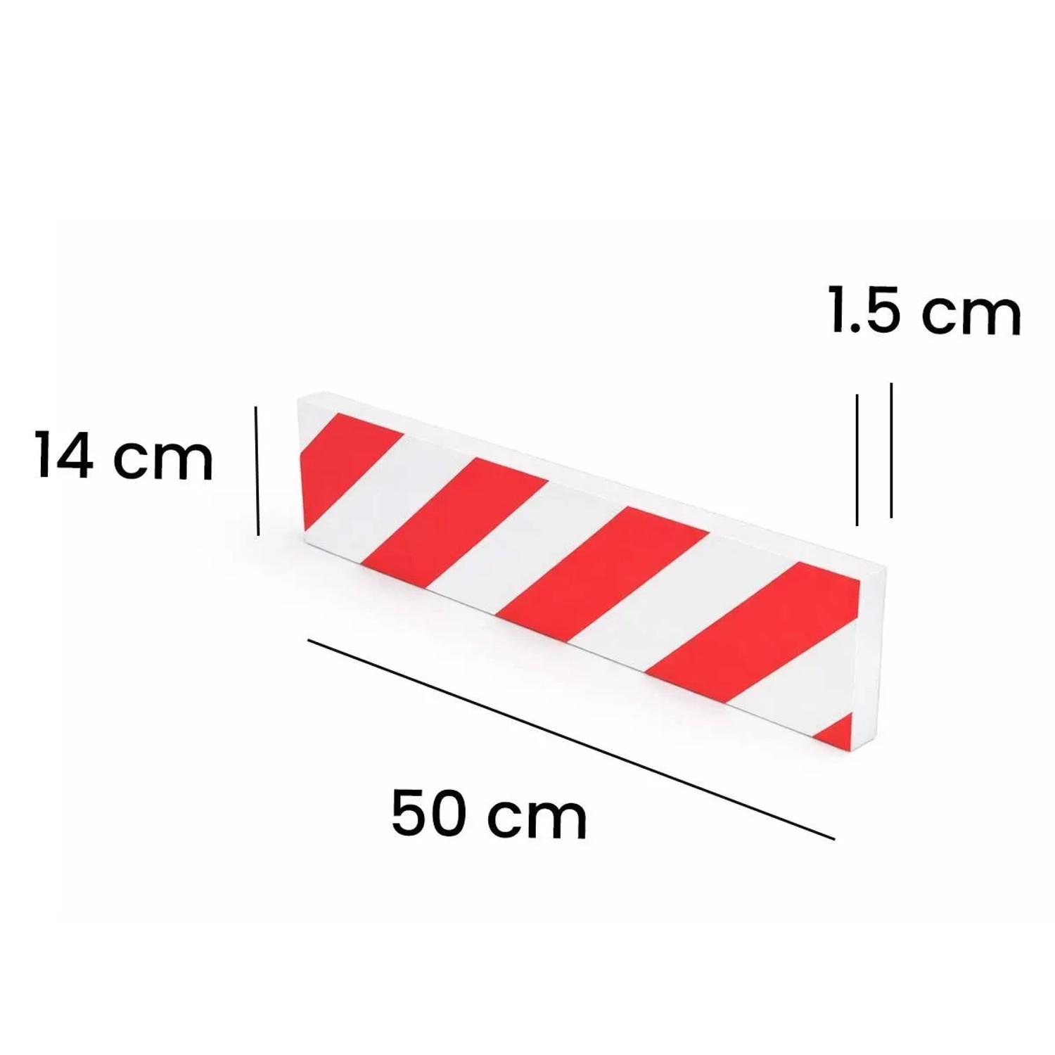 Paracolpi garage angolare adesivo 20x50x1,5 cm bianco rosso_2