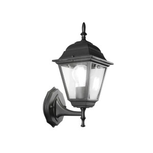 Applique da esterno t.b.t. nera in stile classico per montaggio a parete.