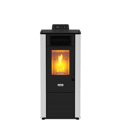 Stufa A Pellet HPO Easy Premium 8,14 KW - Grigio Acciaio, Con Serbatoio Acqua E Telecomando