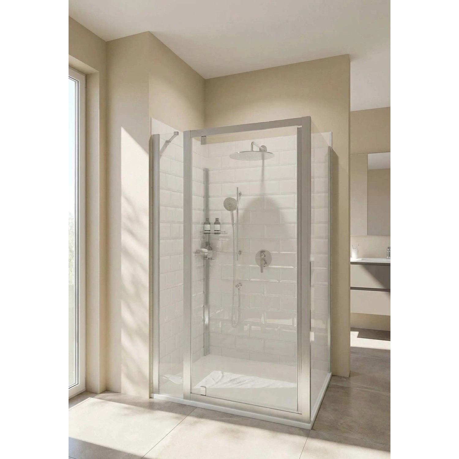 Porta doccia fisso linea Elite 28-30x200 cm nichel spazzolato_3