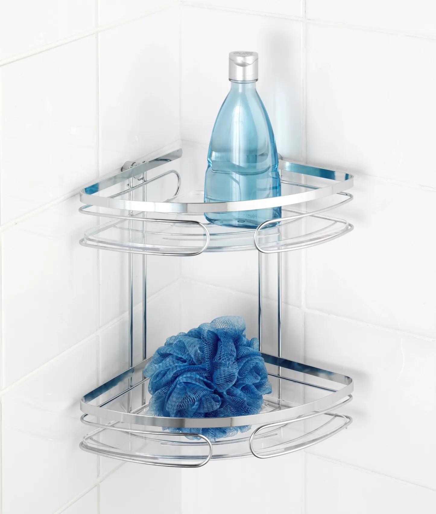 2 Contenitori Angolari Doccia Yazoni - Senza Foratura In Acciaio Inox