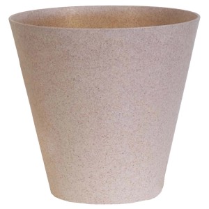Vaso decorativo beige per interni.
