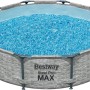 Piscina rotonda Bestway Steel Pro Max con motivo pietra e acqua blu.
