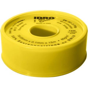 Nastro in PTFE giallo per cassette WC, 19,05 mm x 15 m.
