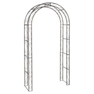 Arco per rose in metallo nero, 230x120x40 cm, supporto per piante rampicanti.