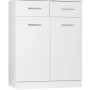 Mobile bagno bianco con due cassetti e due ante. Arredo bagno per lo stoccaggio.