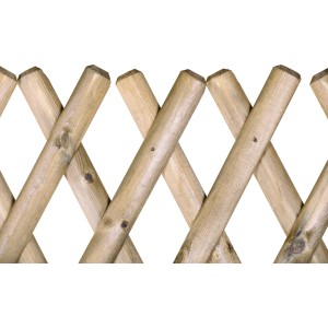 Elemento di recinzione in legno, recinzione da giardino in legno chiaro con motivo a croce.