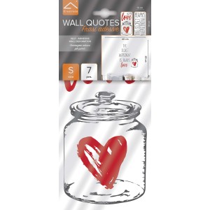 Adesivi da parete t.b.t. con cuore nel barattolo, autoadesivi.