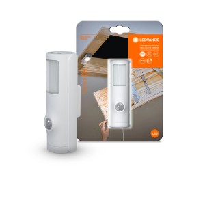 Lampada da parete Ledvance LED Nightlux Torch bianca con sensore di movimento e luce.