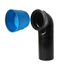 Tubo di scarico Curve HT nero con manicotto blu.