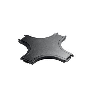 Connettore nero t.b.t. per 4 binari del sistema di binari.