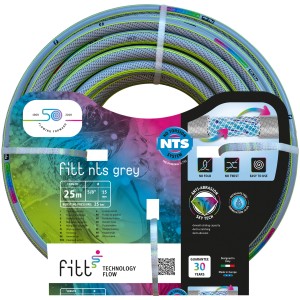 Tubo per irrigazione grigio Fitt nts, 25m, resistente alle pieghe e all'abrasione.