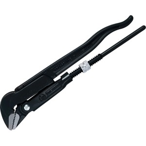 Chiave a tubo angolare LUX Comfort nera 320 mm in acciaio al cromo vanadio con testa regolabile.