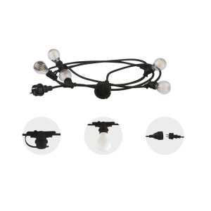 Portalampada t.b.t. nera con lampadine multiple e spina.