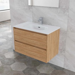 Mobile bagno base lavabo sospesa Ness 81 2/C honey 81x46 cm
