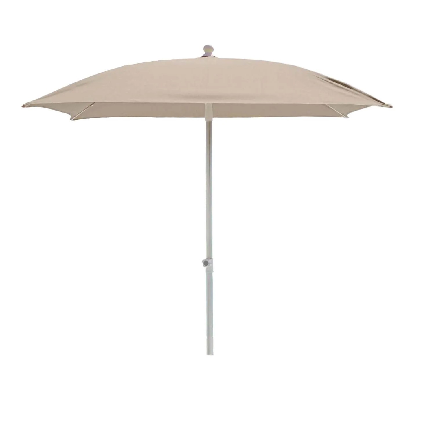 Ombrellone a braccio t.b.t. beige con struttura bianca.