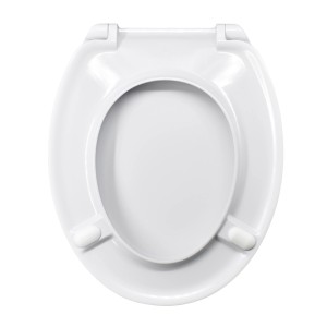 Sedile WC t.b.t. bianco visto dall'alto, forma standard.