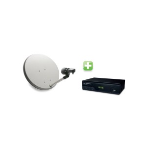 Impianto SAT con parabola satellitare e ricevitore per una ricezione TV ottimale.