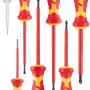 Set di cacciaviti VDE LUX, 7 pezzi, con cacciaviti a taglio, a croce e cercafase.