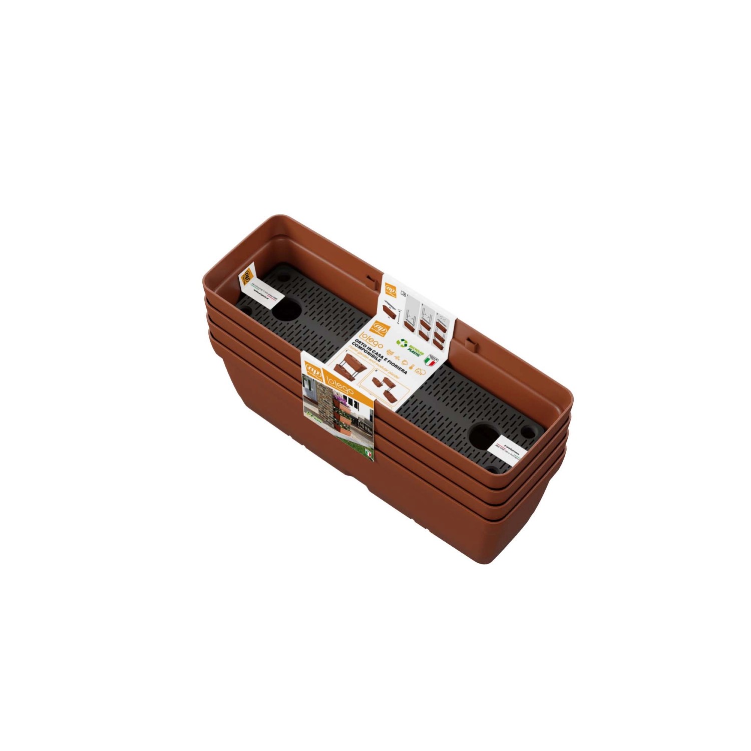 Pila di fioriere da esterno t.b.t. marroni.