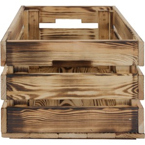 Cassa in legno di pino fiammato L, 23,9x39x29,2 cm, con maniglie. Ideale per lo stoccaggio.