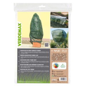 Cappuccio protettivo verde in tessuto non tessuto per piante, confezione da 2.