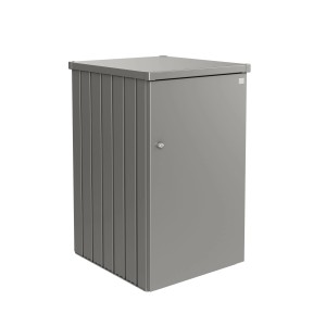 Biohort Alex box contenitore per bidoni, variante 2 in grigio quarzo metallizzato. Contenitore per bidoni da esterno con serratura.