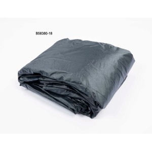 Copertura per piscina grigia piegata. Protezione per piscine.