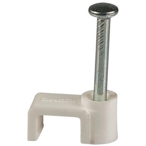 Graffetta bianca con chiodo per fissaggio cavi.