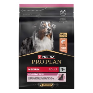 Purina PRO PLAN cibo secco per cani adulti di taglia media con pelle sensibile.