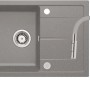 Lavello con rubinetto bocca elastica Idrostile Amancio 440x164 mm grafite met