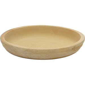 Sottovaso beige in terracotta per vasi.