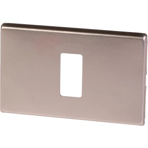 Placca t.b.t. per interruttori e prese in acciaio inox.