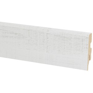 Battiscopa effetto rovere Sägerau, 60x20x2600 mm, per una finitura pulita della parete.