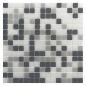 Piastrella mosaico con quadrati grigio-bianchi per bagno e cucina.