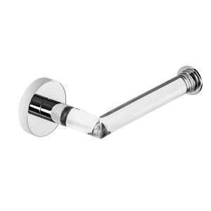 Porta carta igienica t.b.t. in cromo e vetro acrilico.