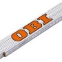 Metro pieghevole in legno, 2 metri, con logo OBI, per misurazioni.