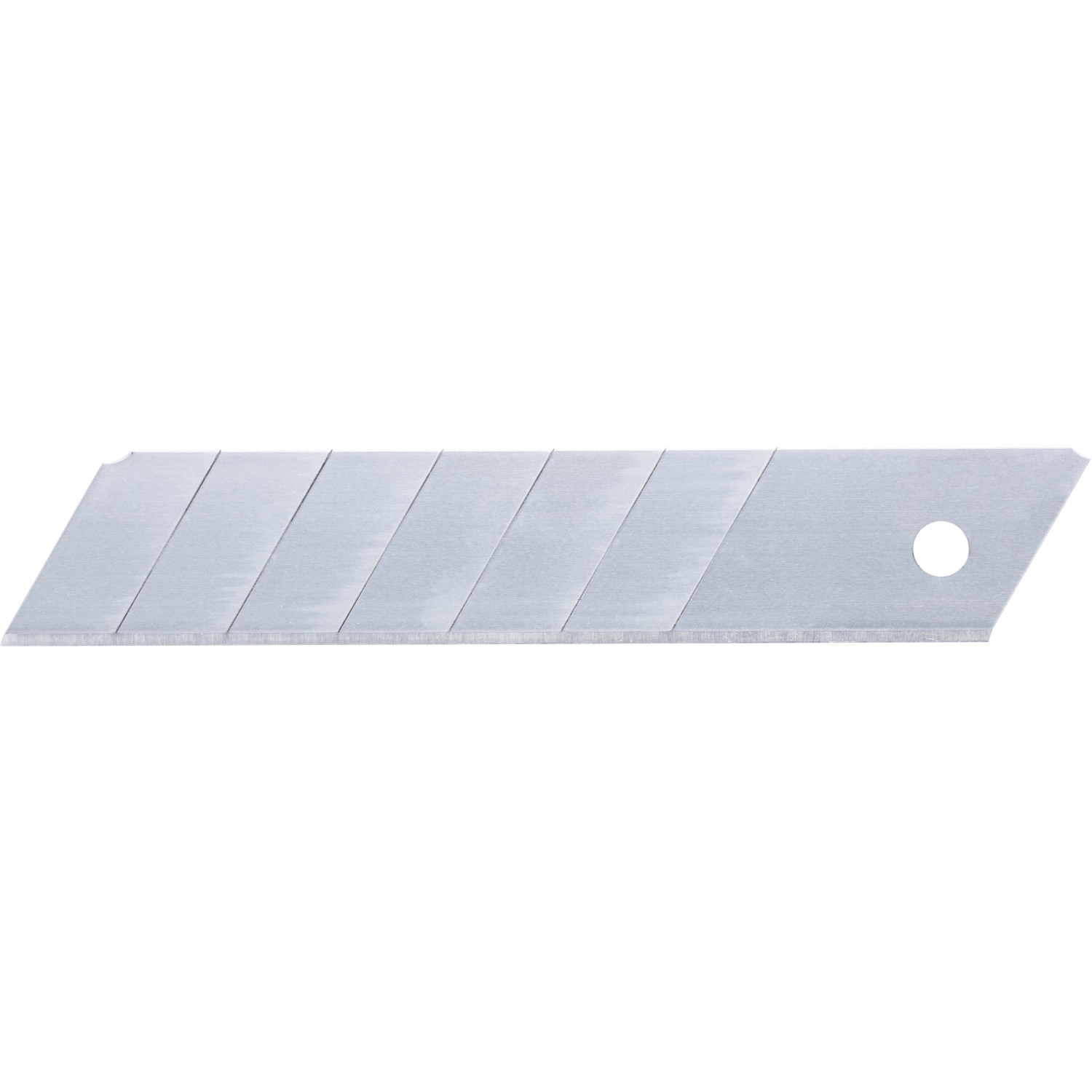 Lama trapezoidale LUX a segmenti 25mm, confezione da 3 per cutter. Lama argentata con punti di rottura predefiniti.