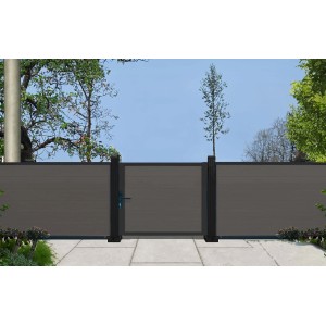 Cancello in WPC effetto liscio Antracite per pannello 90x95 cm antracite