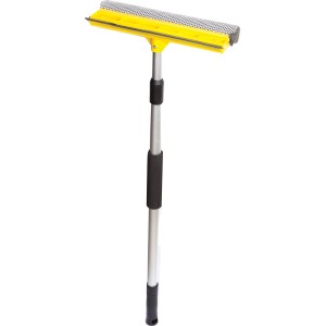 Lavavetri auto giallo con manico telescopico per la cura dell'auto.