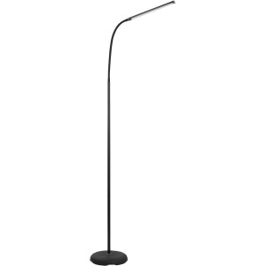 Lampada da terra a LED nera Eglo Laroa, lampada da lettura moderna in plastica, alta 130 cm.