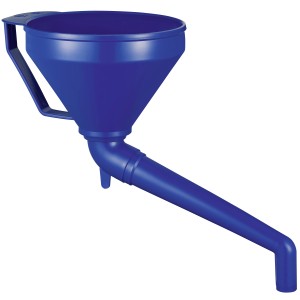 Imbuto blu LUX con tubo angolato (Ø 160 mm) per manutenzione e riparazione auto.