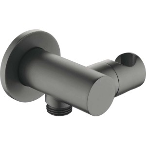 Presa acqua incasso rotonda con supporto doccetta Idrostile titanio