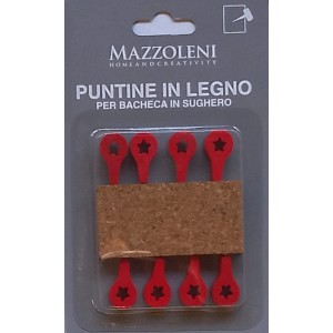 Puntine rosse a forma di stella per bacheche.