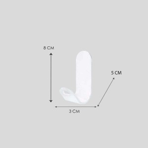 Appendino adesivo bianco t.b.t. con dimensioni per guardaroba.