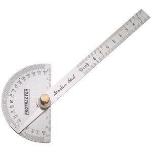 Goniometro LUX Classic 100 mm in acciaio, strumento regolabile per misurare e tracciare angoli.