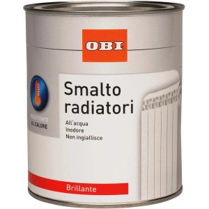 Barattolo di smalto per radiatori OBI, bianco, brillante.