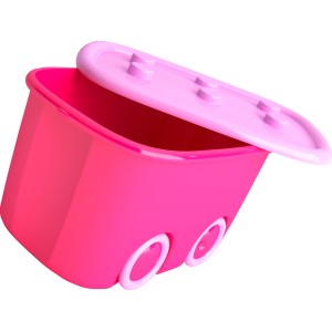 Contenitore/scatola portaoggetti rosa t.b.t. con coperchio.