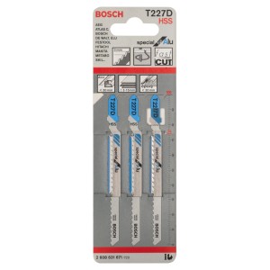 Lame per seghetto alternativo Bosch T227D, HSS, per alluminio, confezione da 3